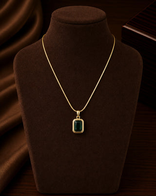 Olive Green Anti Tarnish Pendant - Wafaa