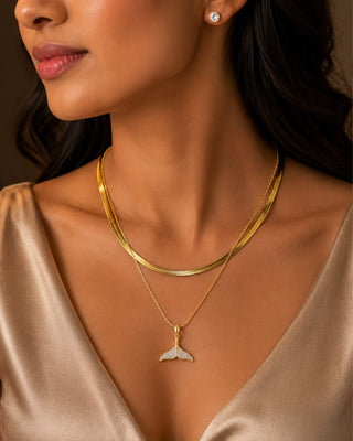 Dolphin Fin AntiTarnish Neckpiece -Jaswi