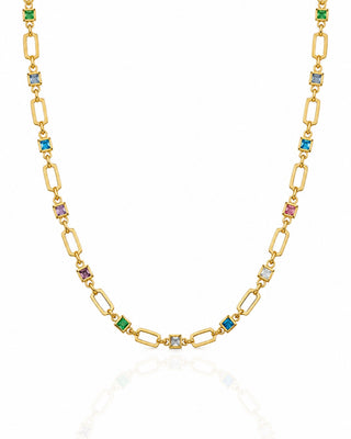 Multi Ecut Stones AntiTarnish Neckpiece -Arika