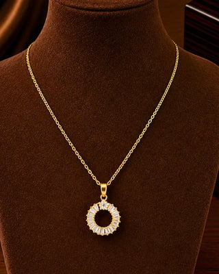 Tapper Round Anti Tarnish Pendant - Saili - Demi Fine Pendant | Zevarly (Image 1)