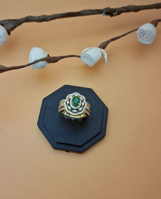 ishani gloss American Diamond Adjustable Ring - American Diamond Ring | Front Close-Up | Buy Online India | Zevarly