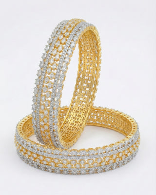 Wedding Broad Premium High Quality CZ Bangles - Eshita