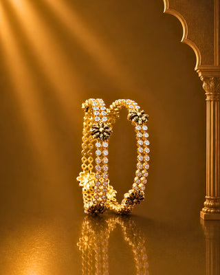 Zevarly Flower Bangles -Kalindi