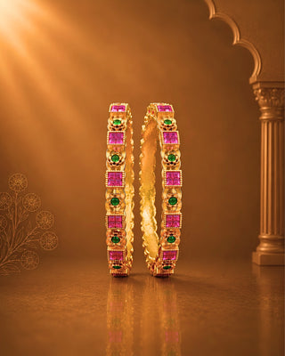 Heritage Red Stone Matt Rajwadi Kada - Navya