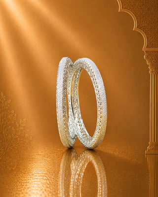 Zevarly Rakshanda Anti Tarnish Silver Plated Designer Bangles