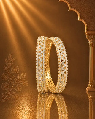 Wedding Broad Premium High Quality CZ Bangles - Eshita