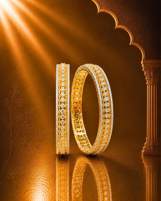 Premium Quality Lite Weight AD Bangles - Anamika