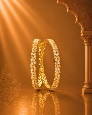Zevarly Dakshya Floral AD Bangles