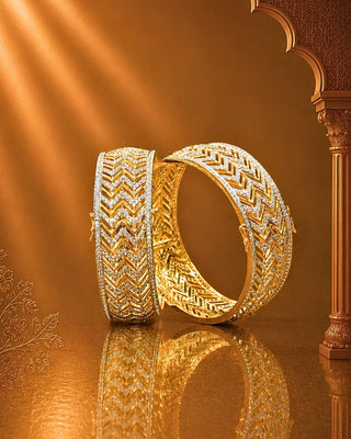 American Diamond Openable Broad Bangle - Ramika