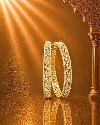Gold Plated AD Studded Bangles - Rashmi