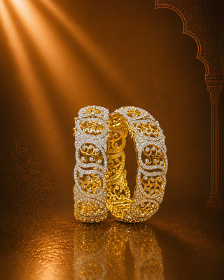 Zevarly Gayatri Broad Openable Ad Bangles
