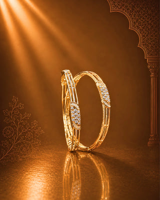 Zevarly Modern American Diamond Bangles -Selene
