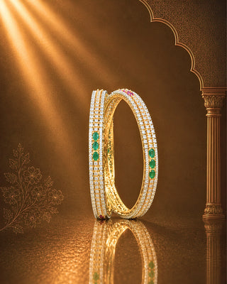 Zevarly Bhagyalaxmi Multi Colour AD Bangles