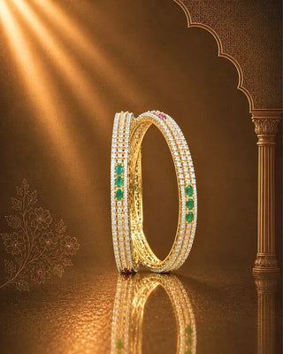 Premium Multi Colour AD Bangles - Bhagyalaxmi