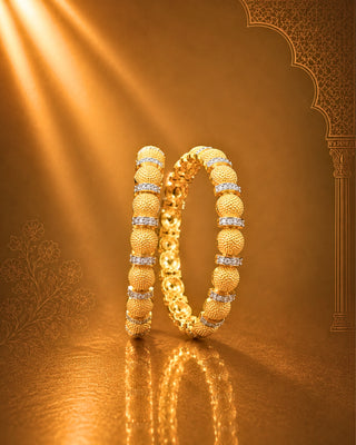 Zevarly Shiza American Diamond Gold Silver Plated Bangles