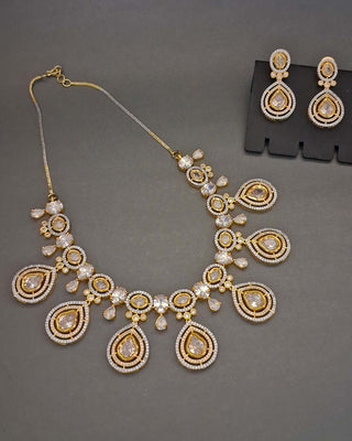 Zevarly Chitralekha CZ Necklace Set