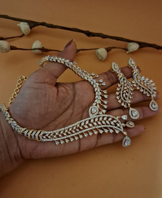 Zevarly Sania Majestic Silver Necklace Set