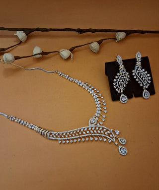 Zevarly Sania Majestic Silver Necklace Set