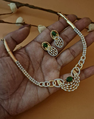 Zevarly Mihika Gold plated Necklace Set