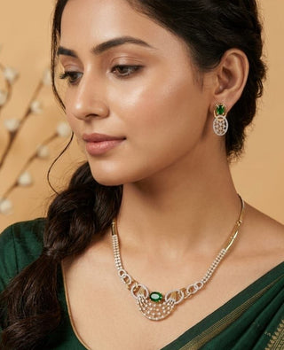 Zevarly Mihika Gold plated Necklace Set