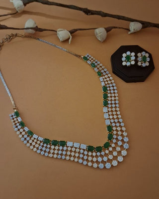 Zevarly Avyanna Royal Emerald Necklace Set