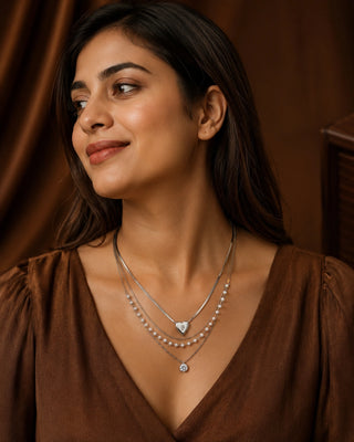 Siver Plated Anti Tarnish Necklace - Rajni